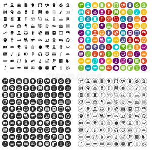 100扩音器偶像放置矢量变体