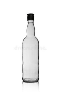空的葡萄酒瓶子和一盖子isol一ted向一白色的b一ckground