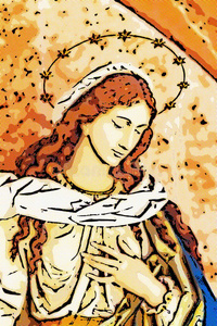 说明关于指已提到的人神圣的处女玛丽