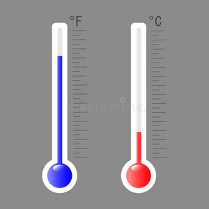 矢量温度计给看寒冷的和热采用摄氏和华氏温度计的