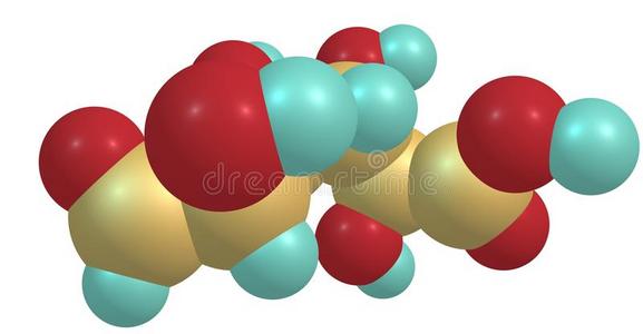 葡萄糖醛酸酸味的分子的结构隔离的向白色的