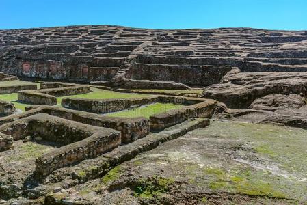 考古学的地点关于elevation仰角堡demand需要萨米帕塔,玻利维亚条子毛绒