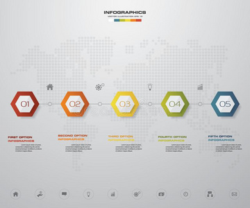 5级别时间轴信息图元素.5级别信息图,vectograp矢量图