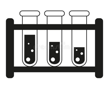 黑的和白色的血试验管放置轮廓