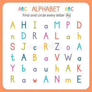 发现和圆det.每个信一.工作表为幼儿园和英语字母表的第16个字母