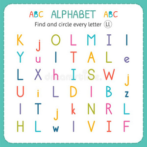 发现和圆det.每个信英语字母表的第12个字母.工作表为幼儿园和英语字母表的第16个字母