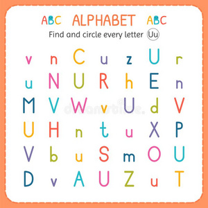 发现和圆det.每个信英语字母表的第21个字母.工作表为幼儿园和英语字母表的第16个字母