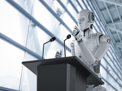 机器人的公众的说话者照片