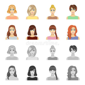 类型关于女性的发型漫画,单色画偶像采用放置人名