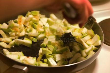 烹饪术蔬菜盘夏季产南瓜之一种和草本植物