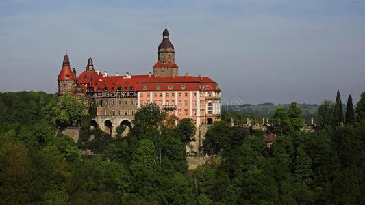 克西亚兹城堡在近处瓦乌布日赫,波兰