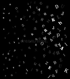 黑白色文字壁纸落下任意的文学英语字母表背景设计照片