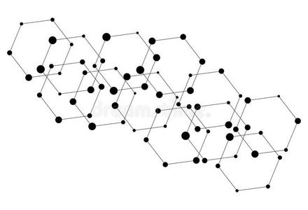 六边形连接的点背景,抽象的分子壁纸