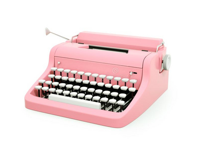 粉红色的酿酒的打字机
