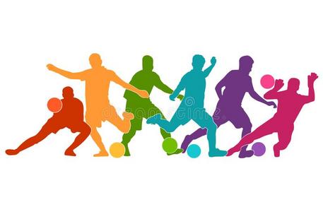 足球演员足球球轮廓富有色彩的背景.vect