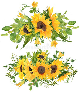 向日葵花束图片 向日葵花束素材 向日葵花束插画 摄图新视界