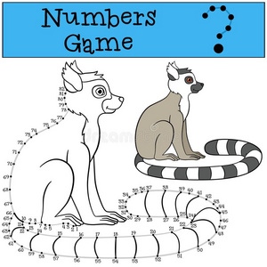 教育的游戏:算术游戏和外形.小的漂亮的狐猴.