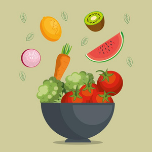 成果和蔬菜健康的食物