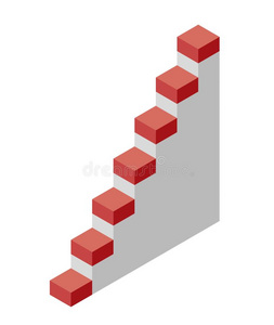 矢量立方形形状产生指已提到的人上升的楼梯