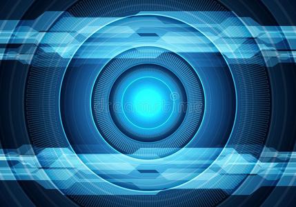抽象的蓝色圆未来的科技能量设计矢量