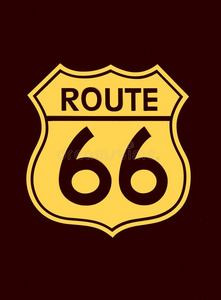 旅行美利坚合众国符号关于路66标签.