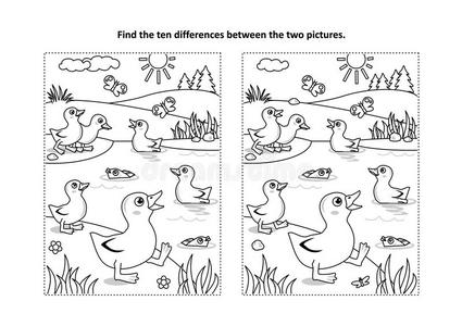 发现指已提到的人差别视觉的使迷惑和色彩页和duckli