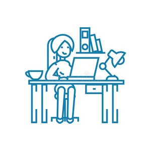 级别最高的会计人员线条vect照片