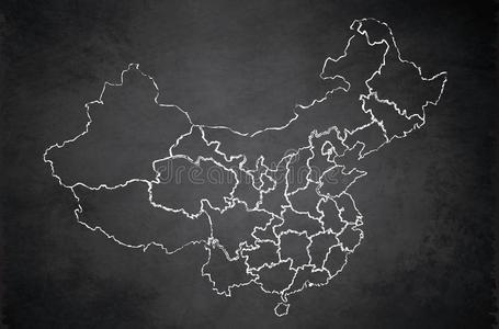 中国地图分开国家分别地黑板黑板照片