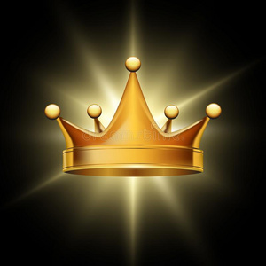 金色的王冠向抽象的灼热的背景照片