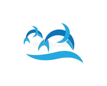海豚跳水标识和象征照片