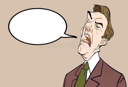 生气的老板 恼怒的政治家 生气的男人 坏的情感 插画 正版商用图片2vqc6u 摄图新视界