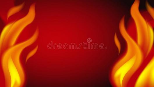 森林大火, 野火燃烧树在夜间在森林中的红色和橙色的颜色, 北部泰国