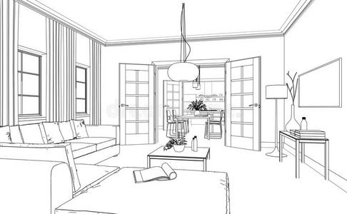 内部设计活的房间风俗绘画照片