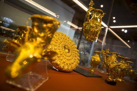 泛埃及金色的金银财宝摄影图