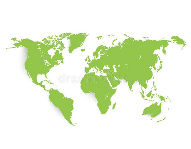 快乐的年轻情侣拿着地图详细的世界地图和边界世界地图灰色政治世界