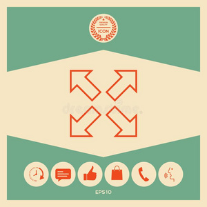 的设计调整大小在白色背景下, 在彩色圆角方形框架中调整小图标的大小