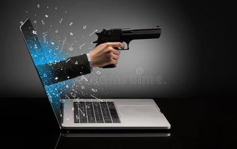 手和枪即将到来的出局关于一l一ptop照片