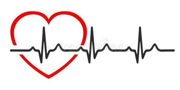 心脉搏,num.一线条,心电图,心跳-矢量照片