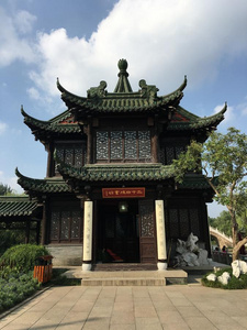 古代的建筑物采用寿溪湖关于扬州照片