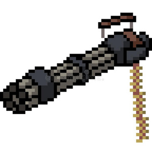 矢量像素艺术加特林枪照片