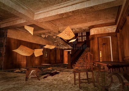 令人毛骨悚然的走廊一闹鬼的令人毛骨悚然的房间和血向指已提到的人墙