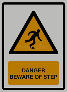 危险当心关于步向白色的隔离的照片