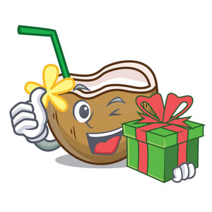 酒吉祥物卡通风格惊喜鸡尾酒椰子吉祥物卡通听音乐鸡尾酒椰子吉祥物