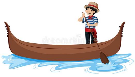 狭长小船采用威尼斯意大利手拉小船和人在一起操贡多拉的船夫关于浪漫