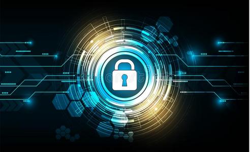 矢量计算机的安全和锁和口令向科技后面照片