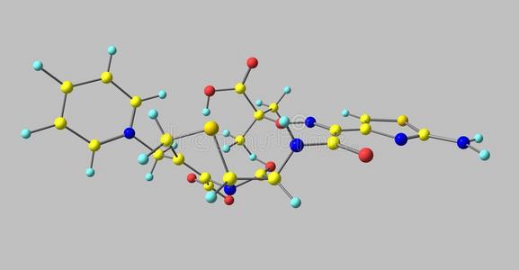 头孢他啶头孢他啶分子的结构隔离的向灰色的照片