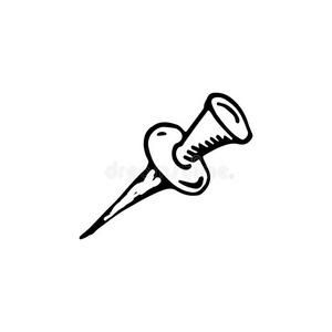 回忆手绘手绘图钉心不在焉地乱写乱画偶像.手疲惫的黑的草图.