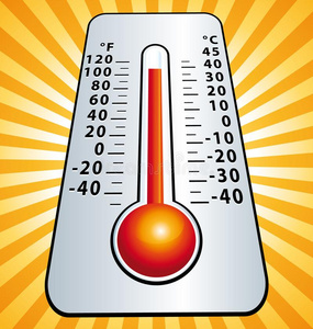 热波浪.最大值的温度温度计说明.照片