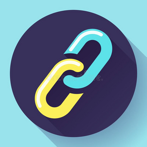 环矢量平的说明链图标.互联网 web 超链接标志环符号偶像.超链接象征.