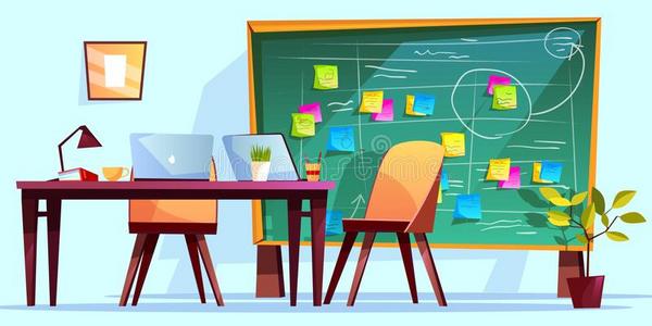 看板板在工作场所矢量illustr在ion照片